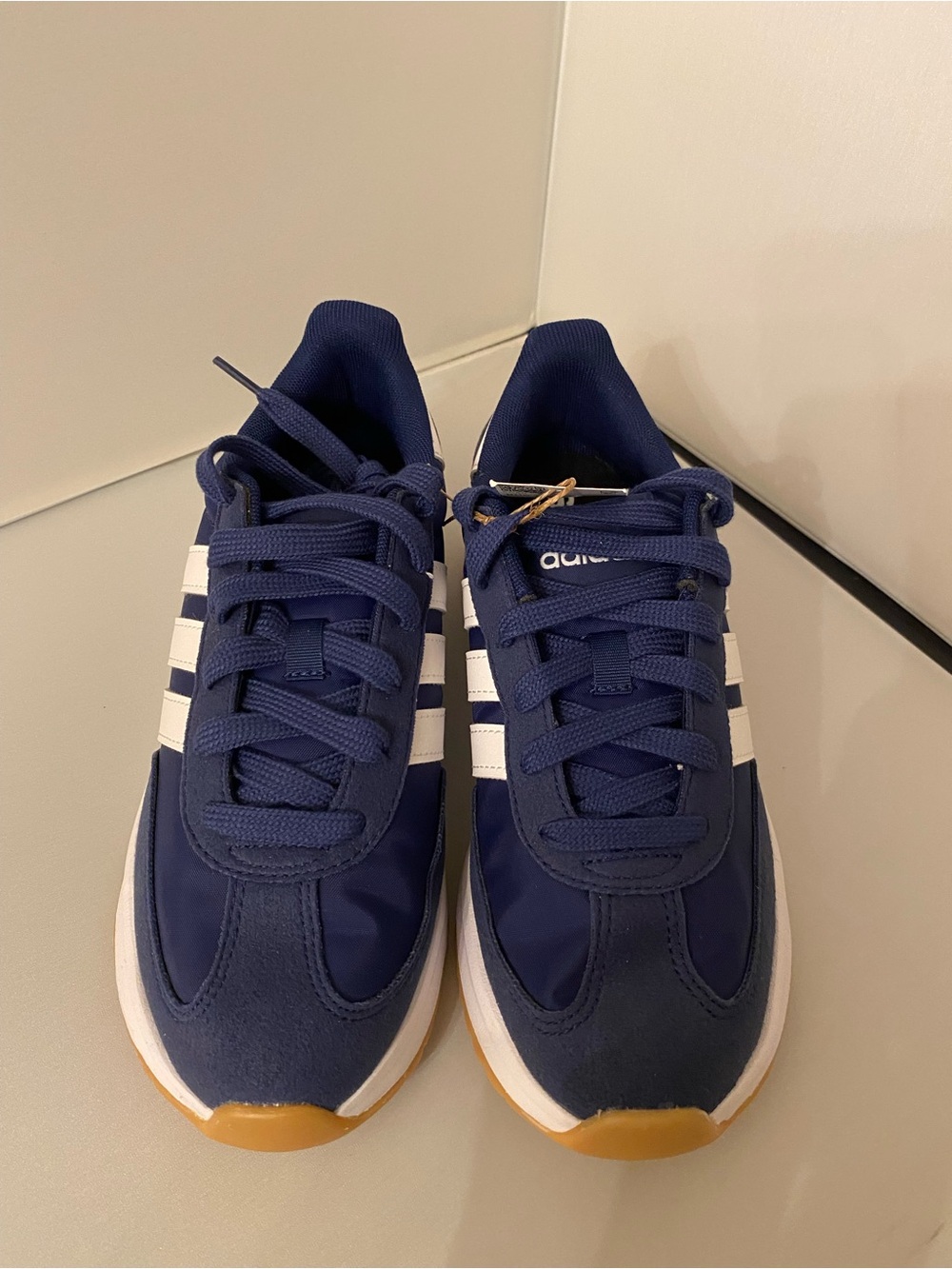 NWT Adidas Navy and White Run 70s 2.0J Retro Runner Sneakers,JI2267,unisex